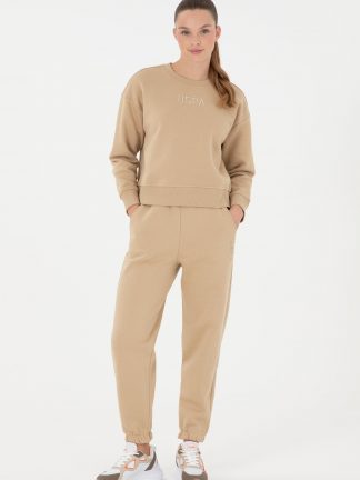 شلوار راحتی زنانه بژ یو اس پولو