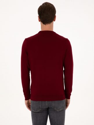 پلیور مردانه زرشکی تیره کاشارل