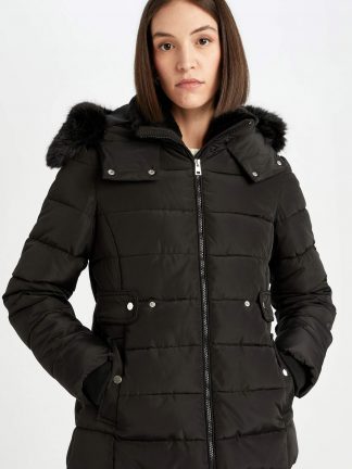 کاپشن زنانه مشکی دفکتو