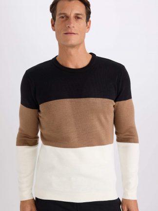 پلیور مردانه قهوه ای دفکتو