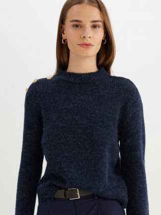 پلیور زنانه سرمه ای دفکتو