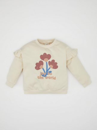 سویشرت نوزاد دختر طوسی روشن دفکتو