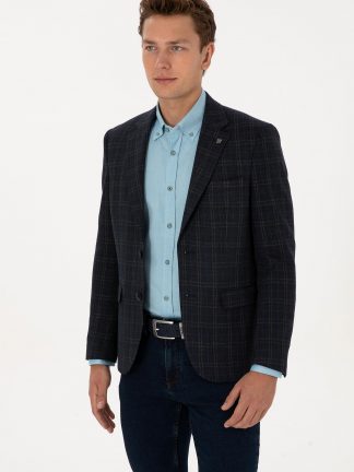 کت مردانه سرمه ای یو اس پولو