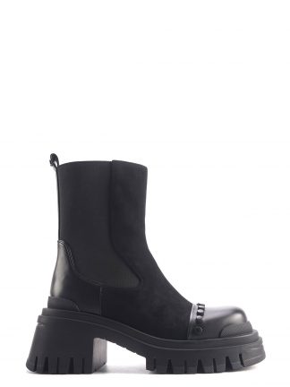 نیم بوت پاشنه دار زنانه مشکی دو طرف کش مدل JEREMI 4PR اینجی تصویر ۱