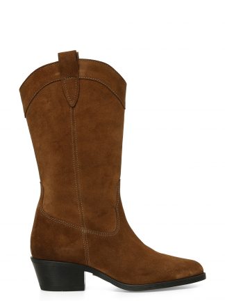 نیم بوت پاشنه دار زنانه قهوه ای مدل ZERTEN 5PR ناین وست تصویر ۱