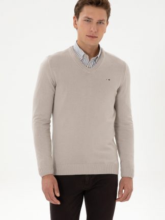 پلیور مردانه طوسی یو اس پولو