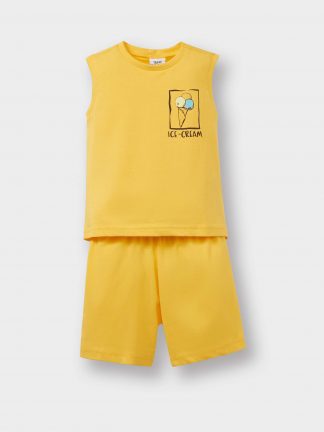 ست لباس نوزاد پسر زرد دفکتو تصویر ۱