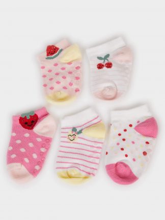 جوراب نوزاد دختر چند رنگ دفکتو تصویر ۱