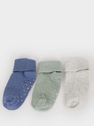 جوراب نوزاد پسر سرمه ای دفکتو تصویر ۱