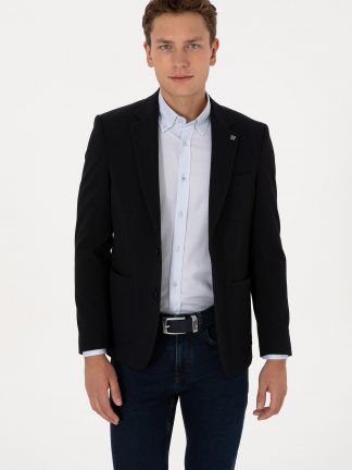 کت مردانه سرمه ای یو اس پولو تصویر ۱